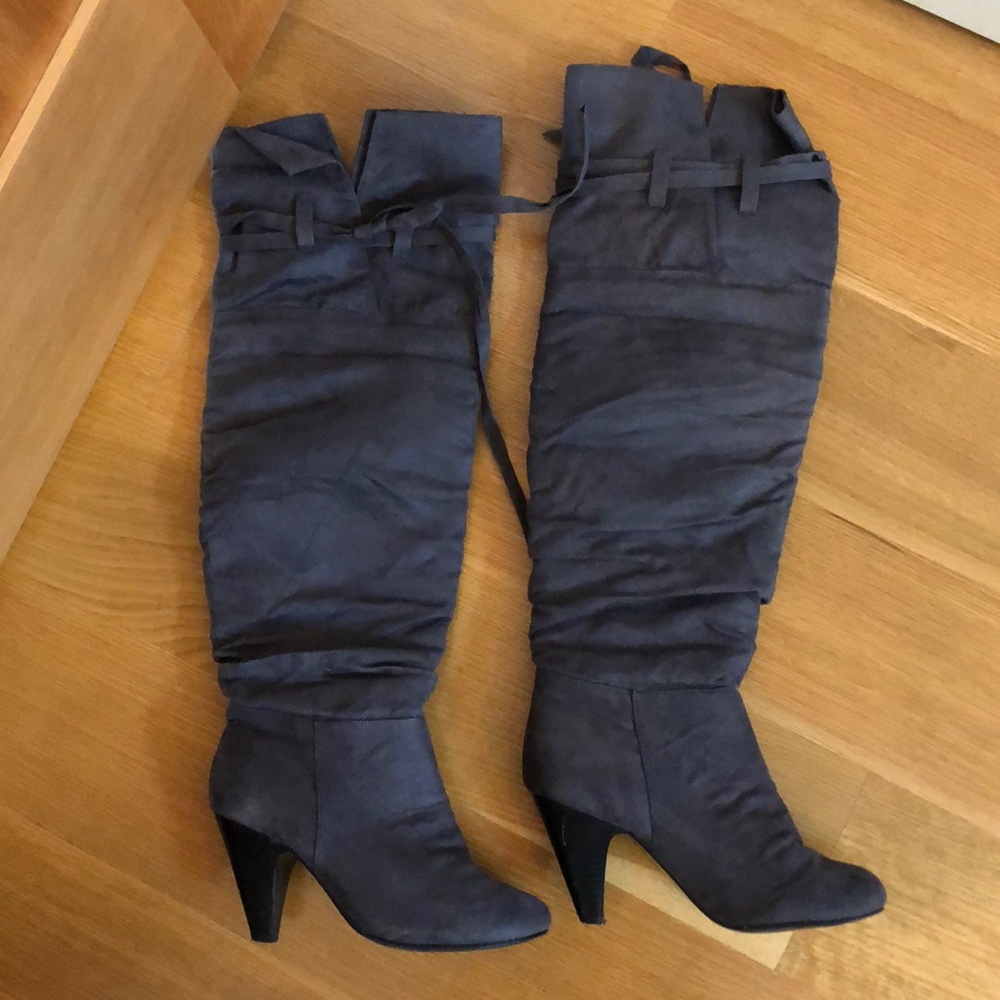 Not Rated Grey over the knee boots. Sz 9